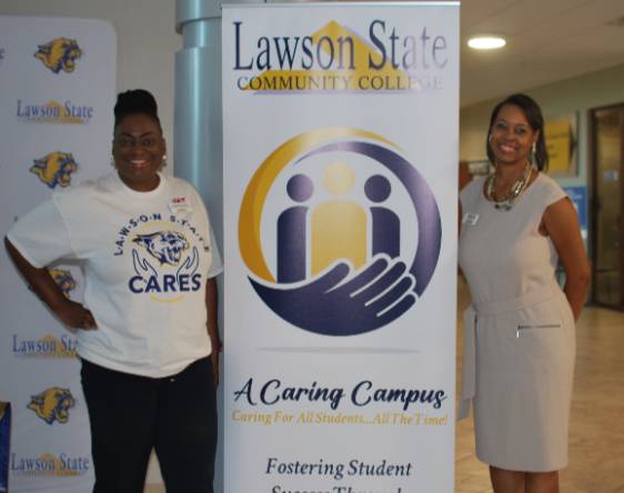 Caring Campus banner with colleagues